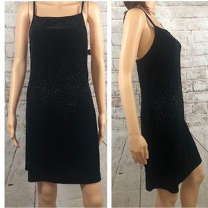BYER TOO!  Dress 
Slip On Style 
Black Velvet 
Rhinestones
Spaghetti Straps